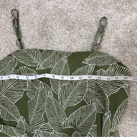Blu Pepper Spaghetti Strap Square Neck Wrap Green Dress Lg Tropical Resortwear - Picture 9 of 10